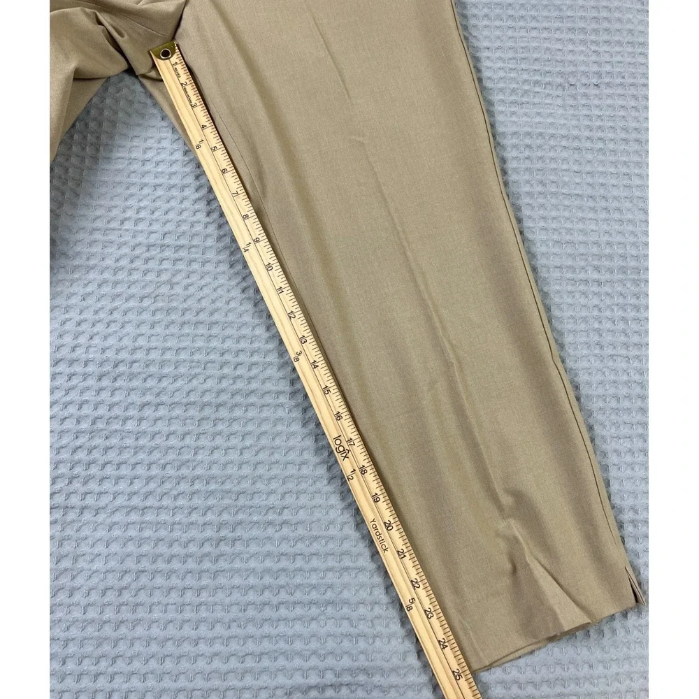 Talbots Pants Womens 12 Beige Curvy Crop Capri Stretch Pockets Casual NWT